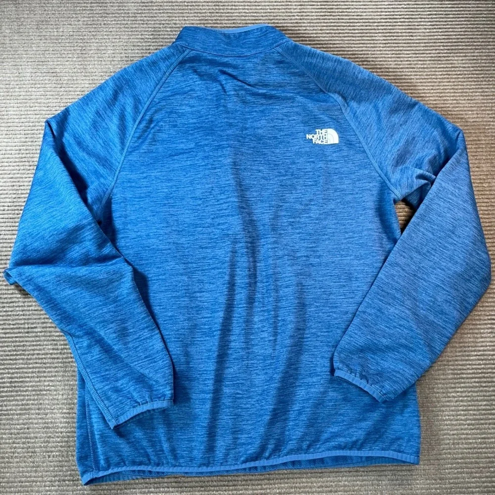The North Face Mens Blue Heathered Quarter Zip Fleece Pullover Size Large